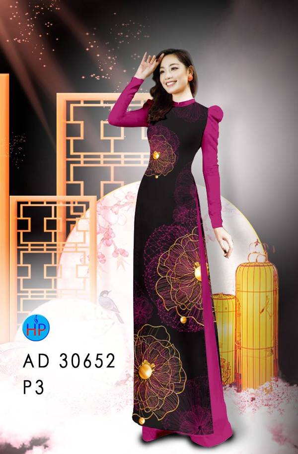 Vải Áo Dài Hoa Văn Kiểu Mới AD 30652
