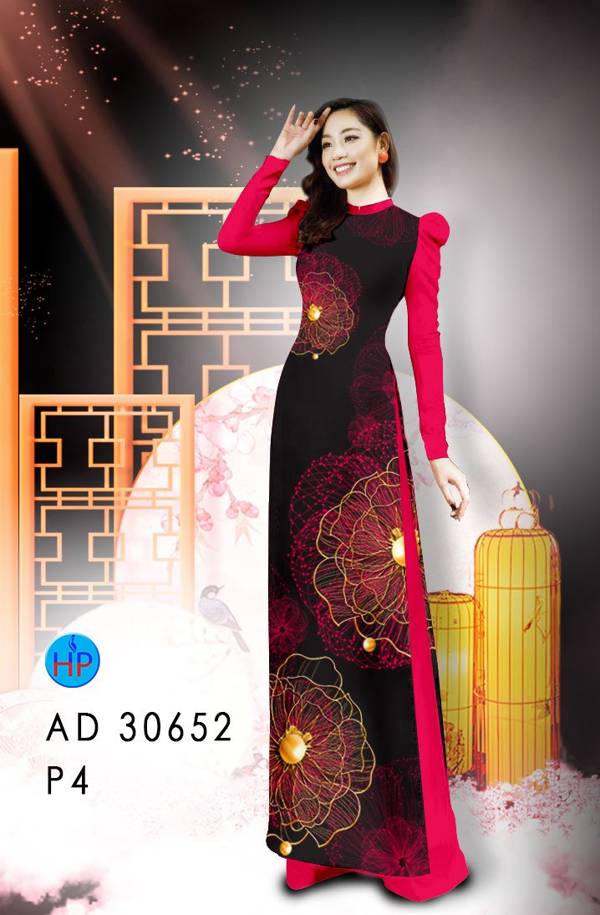 Vải Áo Dài Hoa Văn Kiểu Mới AD 30652