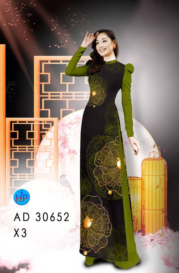 Vải Áo Dài Hoa Văn Kiểu Mới AD 30652