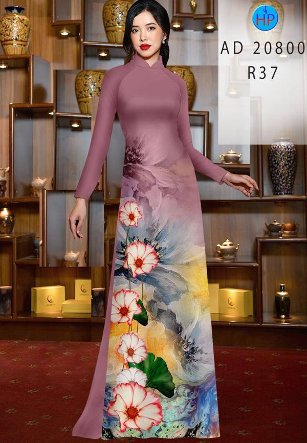 Vải Áo Dài Hoa In 3D Thiết Kế 2021 AD 20800 38 Vải Áo Dài Hoa In 3D Thiết Kế 2021 AD 20800