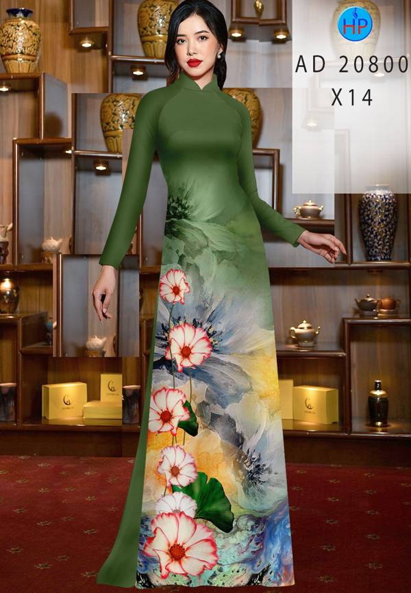 Vải Áo Dài Hoa In 3D Thiết Kế 2021 AD 20800 48 Vải Áo Dài Hoa In 3D Thiết Kế 2021 AD 20800
