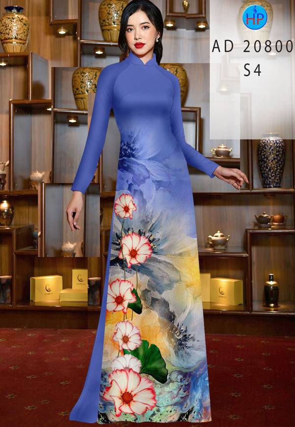 Vải Áo Dài Hoa In 3D Thiết Kế 2021 AD 20800 54 Vải Áo Dài Hoa In 3D Thiết Kế 2021 AD 20800