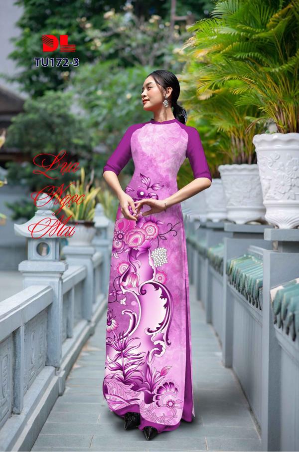 Vải Áo Dài Hoa Văn Độc Đáo AD TU172