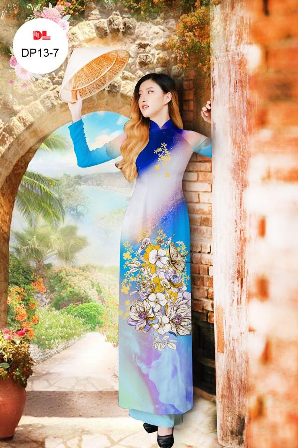 Vải Áo Dài Hoa In 3D Thiết Kế 2021 AD DP13 25 Vải Áo Dài Hoa In 3D Thiết Kế 2021 AD DP13