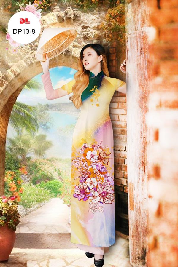Vải Áo Dài Hoa In 3D Thiết Kế 2021 AD DP13 26 Vải Áo Dài Hoa In 3D Thiết Kế 2021 AD DP13