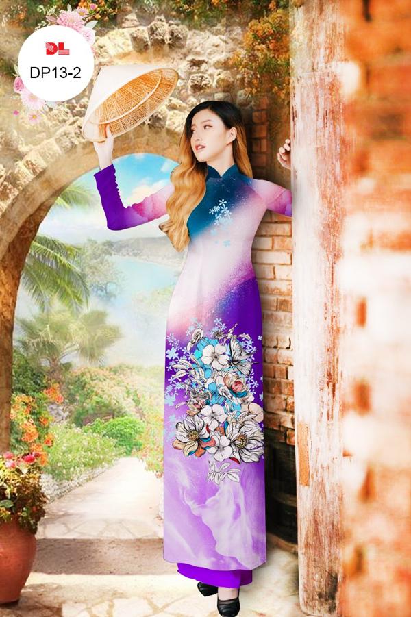 Vải Áo Dài Hoa In 3D Thiết Kế 2021 AD DP13 31 Vải Áo Dài Hoa In 3D Thiết Kế 2021 AD DP13
