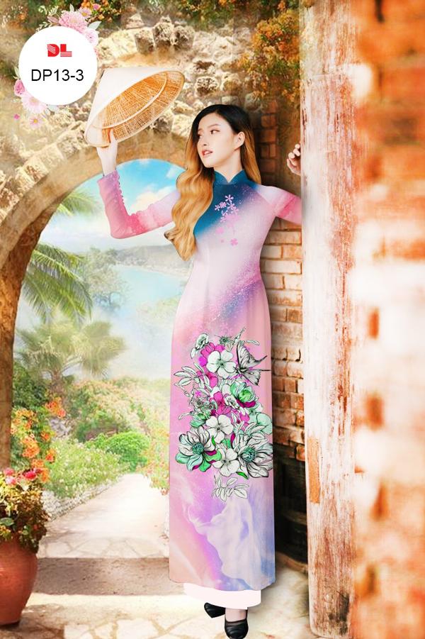 Vải Áo Dài Hoa In 3D Thiết Kế 2021 AD DP13 32 Vải Áo Dài Hoa In 3D Thiết Kế 2021 AD DP13