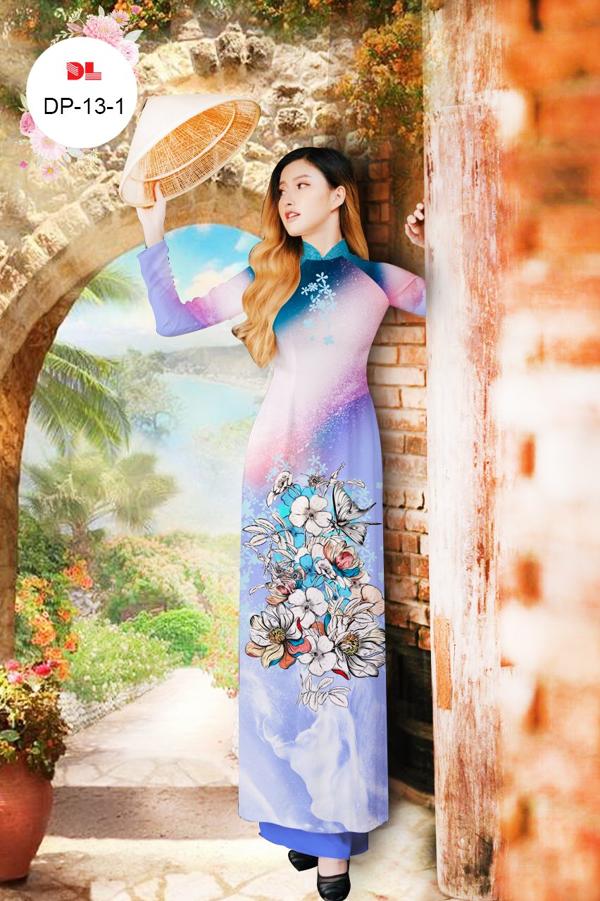 Vải Áo Dài Hoa In 3D Thiết Kế 2021 AD DP13 30 Vải Áo Dài Hoa In 3D Thiết Kế 2021 AD DP13