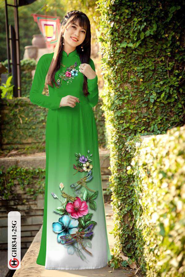 Vải Áo Dài Hoa In 3D Độc Đáo AD GH8341 31 Vải Áo Dài Hoa In 3D Độc Đáo AD GH8341