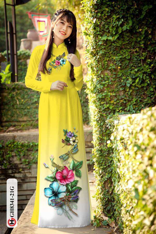 Vải Áo Dài Hoa In 3D Độc Đáo AD GH8341 32 Vải Áo Dài Hoa In 3D Độc Đáo AD GH8341