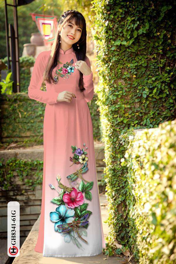 Vải Áo Dài Hoa In 3D Độc Đáo AD GH8341 35 Vải Áo Dài Hoa In 3D Độc Đáo AD GH8341