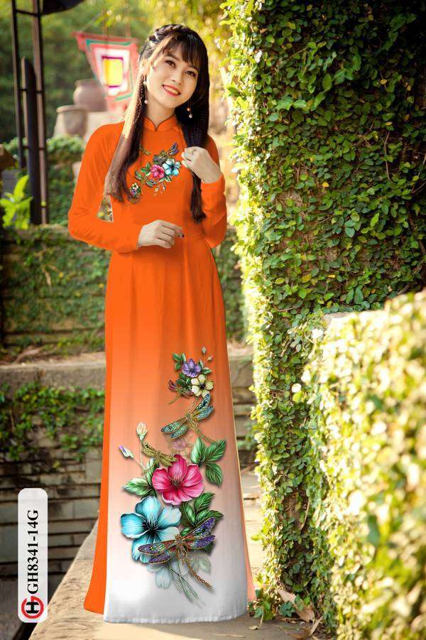 Vải Áo Dài Hoa In 3D Độc Đáo AD GH8341 33 Vải Áo Dài Hoa In 3D Độc Đáo AD GH8341
