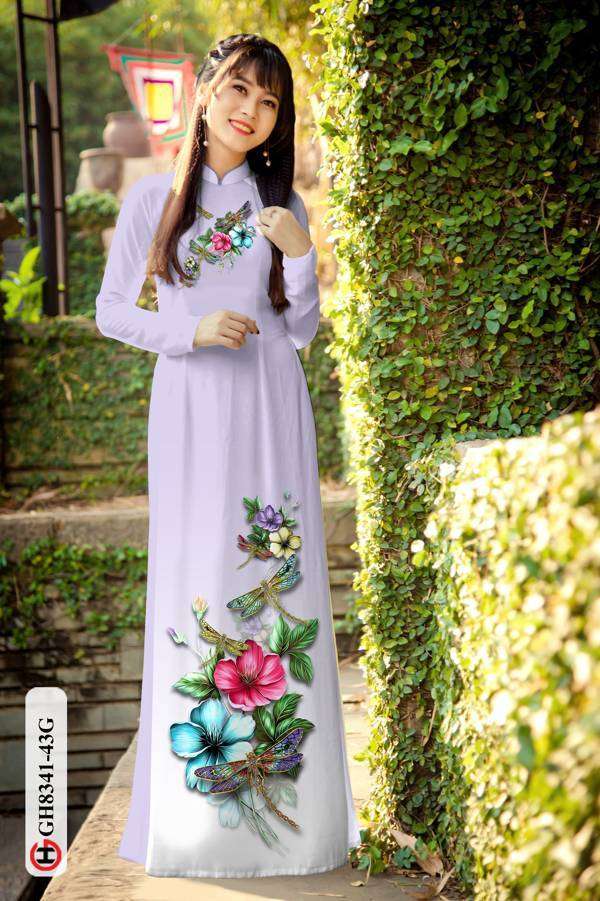 Vải Áo Dài Hoa In 3D Độc Đáo AD GH8341 38 Vải Áo Dài Hoa In 3D Độc Đáo AD GH8341