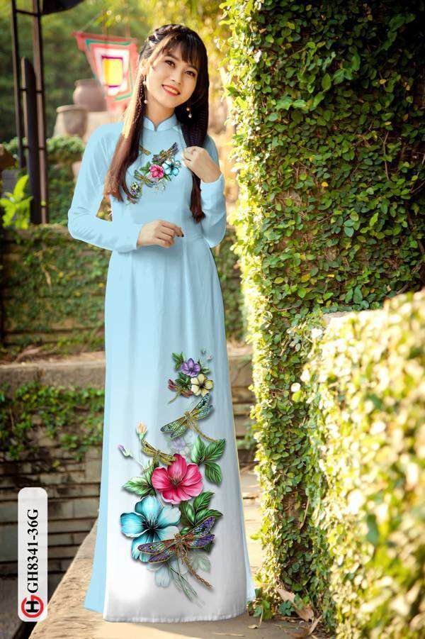 Vải Áo Dài Hoa In 3D Độc Đáo AD GH8341 39 Vải Áo Dài Hoa In 3D Độc Đáo AD GH8341