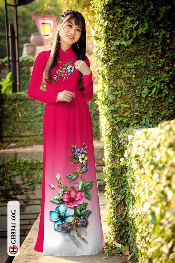 Vải Áo Dài Hoa In 3D Độc Đáo AD GH8341 43 Vải Áo Dài Hoa In 3D Độc Đáo AD GH8341