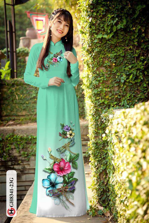 Vải Áo Dài Hoa In 3D Độc Đáo AD GH8341 40 Vải Áo Dài Hoa In 3D Độc Đáo AD GH8341