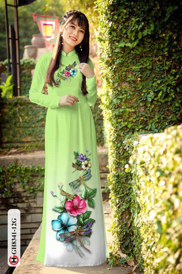 Vải Áo Dài Hoa In 3D Độc Đáo AD GH8341 42 Vải Áo Dài Hoa In 3D Độc Đáo AD GH8341