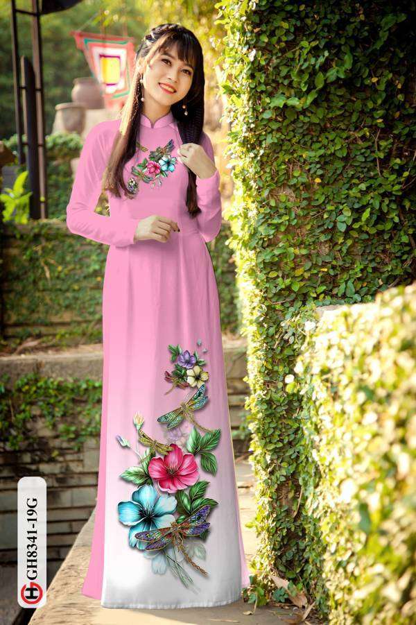 Vải Áo Dài Hoa In 3D Độc Đáo AD GH8341 41 Vải Áo Dài Hoa In 3D Độc Đáo AD GH8341