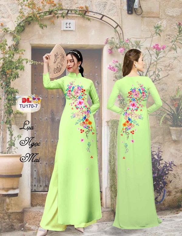 Vải Áo Dài Hoa In 3D Mới Ra AD TU170 28 Vải Áo Dài Hoa In 3D Mới Ra AD TU170