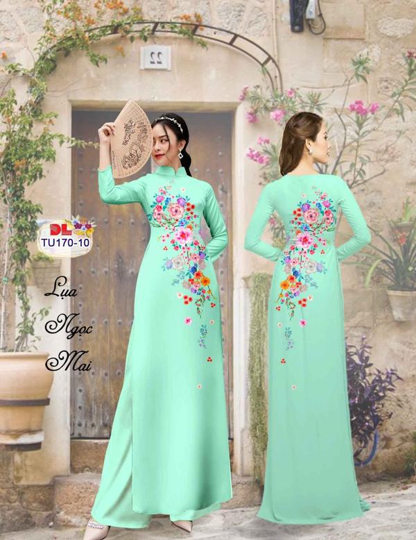 Vải Áo Dài Hoa In 3D Mới Ra AD TU170 30 Vải Áo Dài Hoa In 3D Mới Ra AD TU170