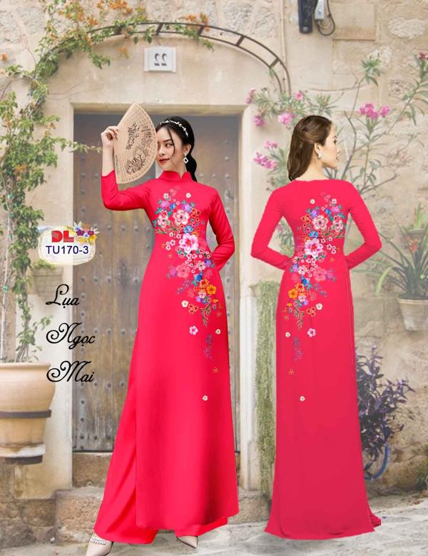 Vải Áo Dài Hoa In 3D Mới Ra AD TU170 36 Vải Áo Dài Hoa In 3D Mới Ra AD TU170