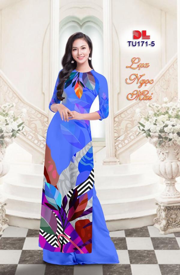 Vải Áo Dài Hình Lá Kiểu Mới AD TU171 21 Vải Áo Dài Hình Lá Kiểu Mới AD TU171