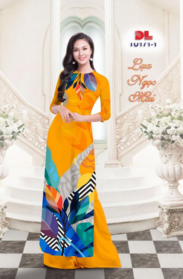 Vải Áo Dài Hình Lá Kiểu Mới AD TU171 26 Vải Áo Dài Hình Lá Kiểu Mới AD TU171