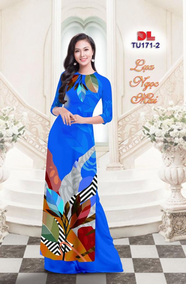 Vải Áo Dài Hình Lá Kiểu Mới AD TU171 27 Vải Áo Dài Hình Lá Kiểu Mới AD TU171