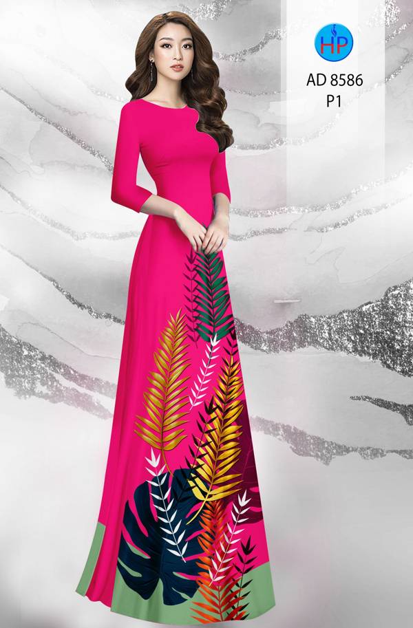 Vải Áo Dài Hình Lá Kiểu Mới AD 8586 45 Vải Áo Dài Hình Lá Kiểu Mới AD 8586