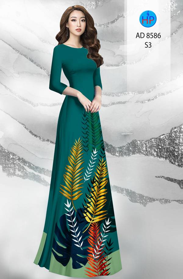 Vải Áo Dài Hình Lá Kiểu Mới AD 8586 49 Vải Áo Dài Hình Lá Kiểu Mới AD 8586