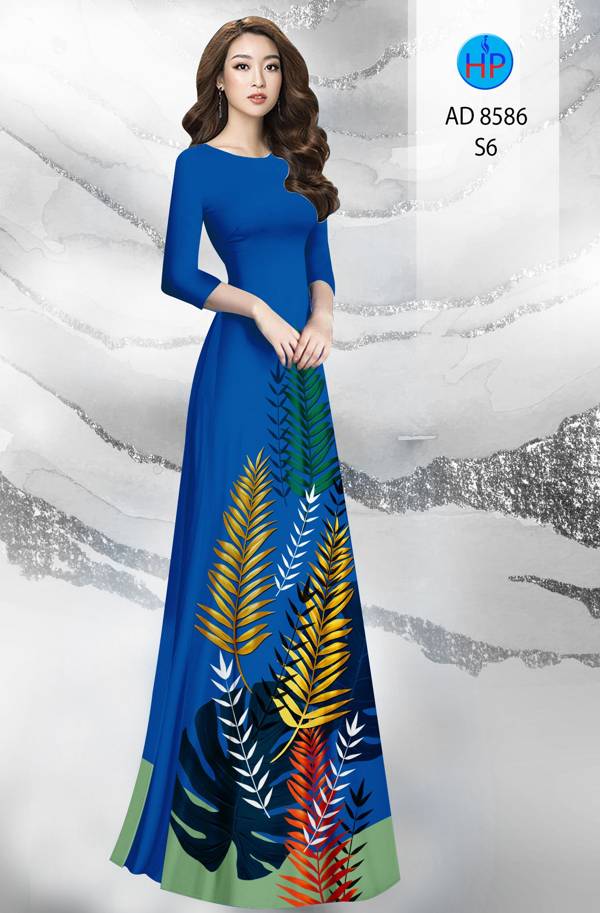 Vải Áo Dài Hình Lá Kiểu Mới AD 8586 50 Vải Áo Dài Hình Lá Kiểu Mới AD 8586