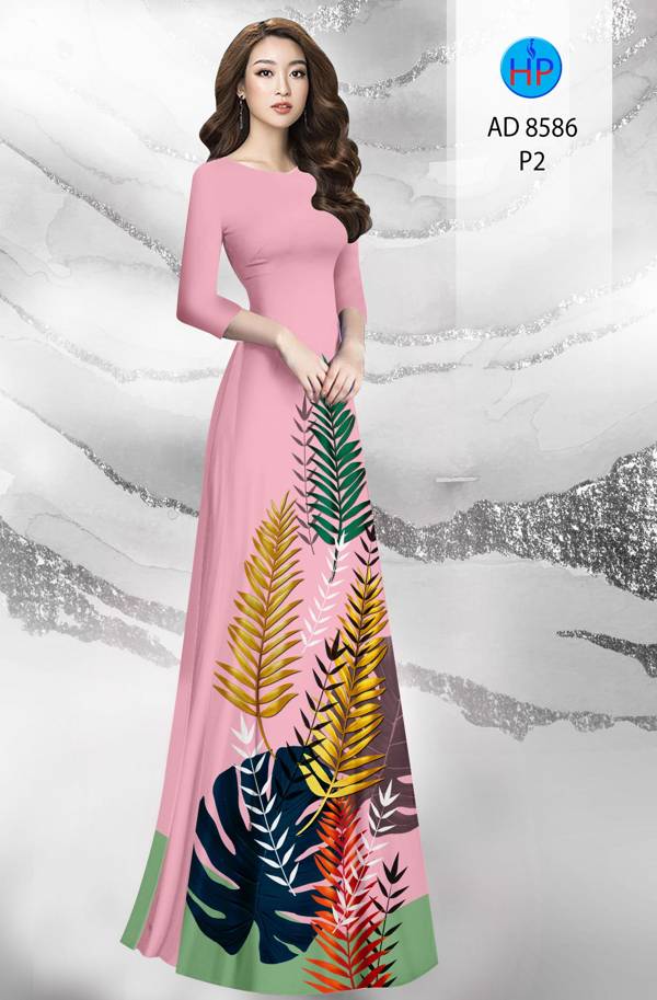 Vải Áo Dài Hình Lá Kiểu Mới AD 8586 60 Vải Áo Dài Hình Lá Kiểu Mới AD 8586