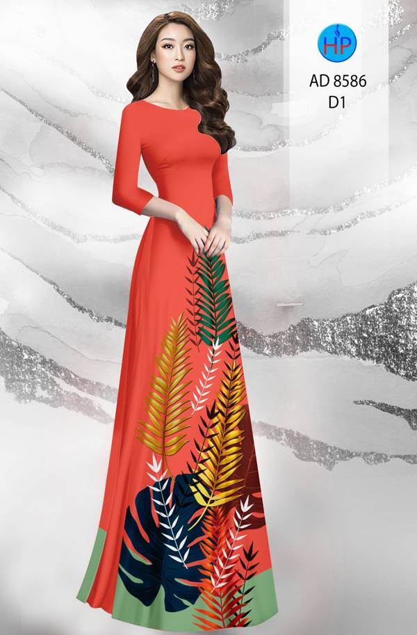 Vải Áo Dài Hình Lá Kiểu Mới AD 8586 62 Vải Áo Dài Hình Lá Kiểu Mới AD 8586