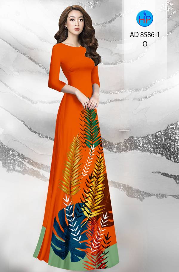 Vải Áo Dài Hình Lá Kiểu Mới AD 8586 63 Vải Áo Dài Hình Lá Kiểu Mới AD 8586