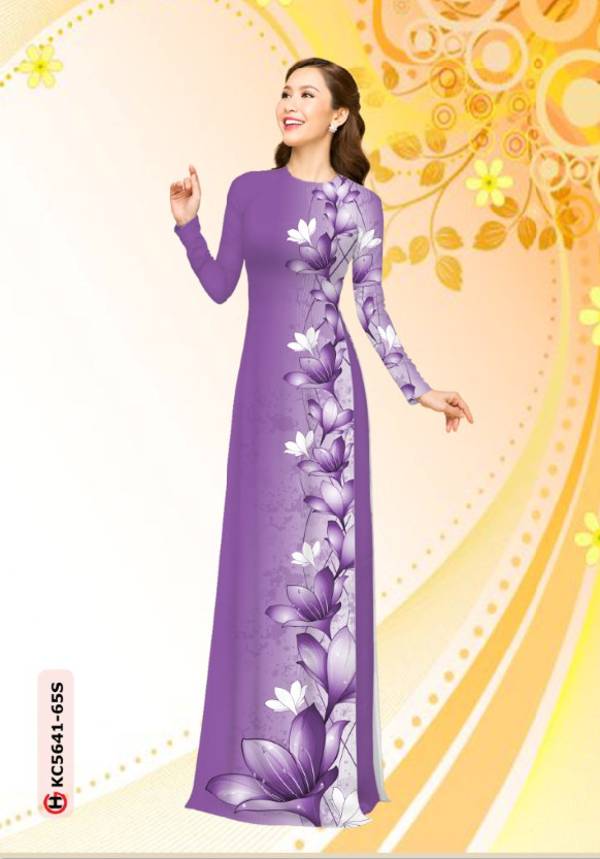 Vải Áo Dài Hoa In 3D Kiểu Mới AD KC5641 28 Vải Áo Dài Hoa In 3D Kiểu Mới AD KC5641
