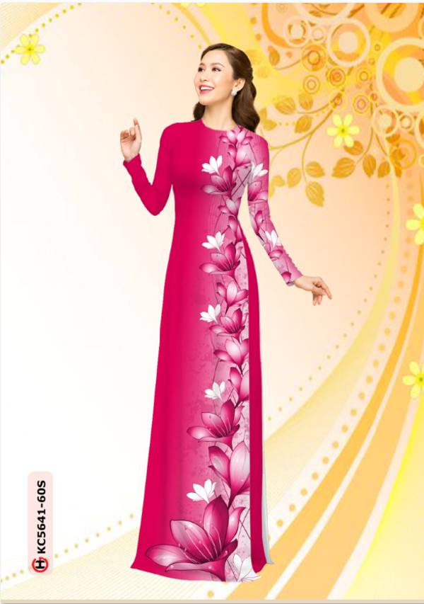Vải Áo Dài Hoa In 3D Kiểu Mới AD KC5641 27 Vải Áo Dài Hoa In 3D Kiểu Mới AD KC5641