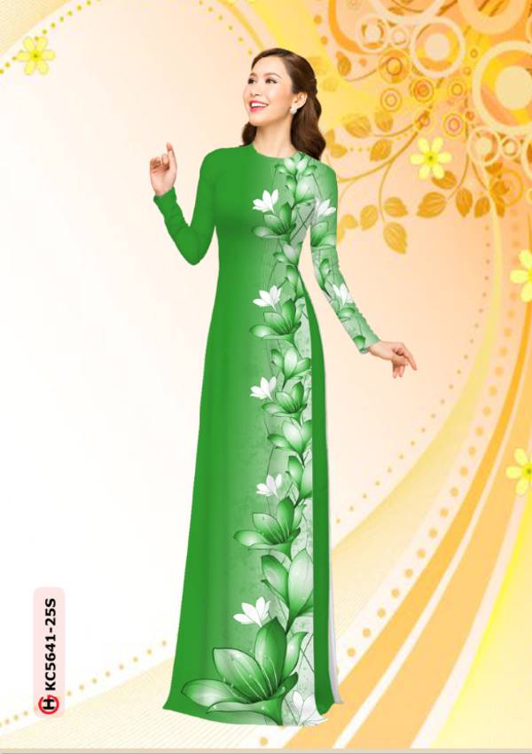 Vải Áo Dài Hoa In 3D Kiểu Mới AD KC5641 36 Vải Áo Dài Hoa In 3D Kiểu Mới AD KC5641