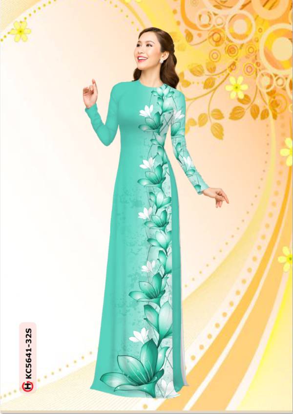 Vải Áo Dài Hoa In 3D Kiểu Mới AD KC5641 37 Vải Áo Dài Hoa In 3D Kiểu Mới AD KC5641
