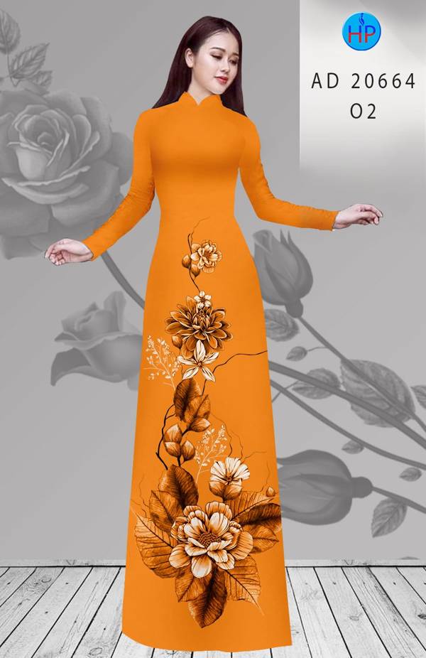Vải Áo Dài Hoa In 3D Độc Đáo AD 20664 37 Vải Áo Dài Hoa In 3D Độc Đáo AD 20664
