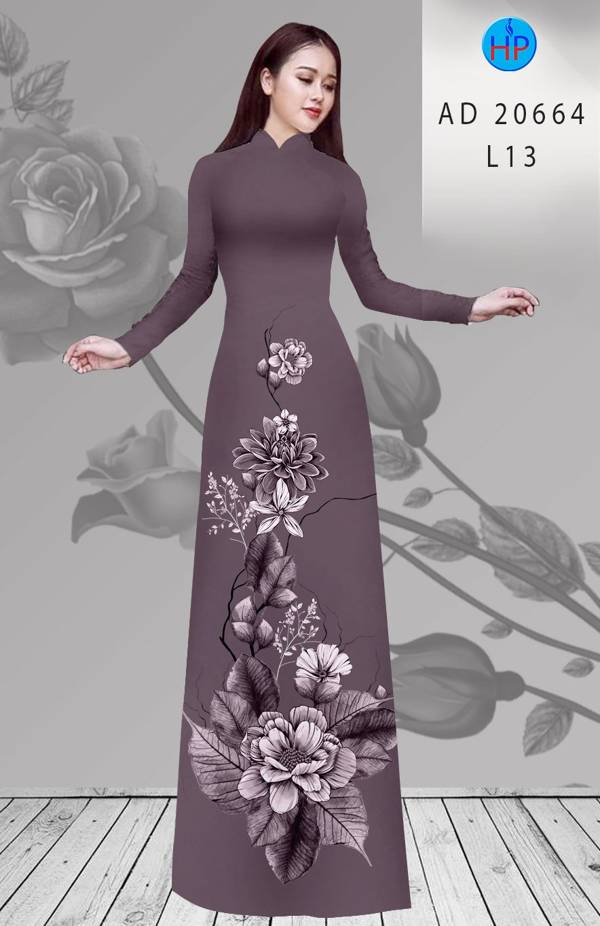Vải Áo Dài Hoa In 3D Độc Đáo AD 20664 38 Vải Áo Dài Hoa In 3D Độc Đáo AD 20664