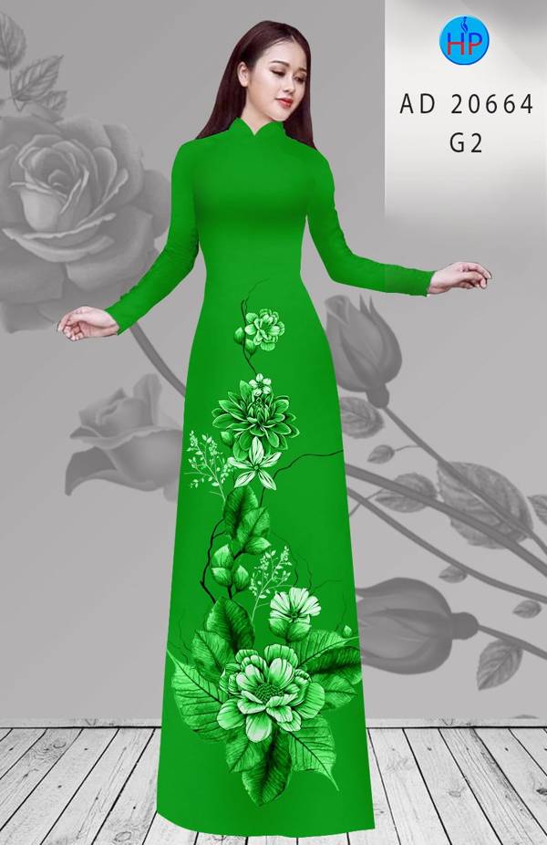 Vải Áo Dài Hoa In 3D Độc Đáo AD 20664 41 Vải Áo Dài Hoa In 3D Độc Đáo AD 20664