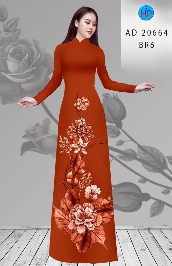 Vải Áo Dài Hoa In 3D Độc Đáo AD 20664 45 Vải Áo Dài Hoa In 3D Độc Đáo AD 20664