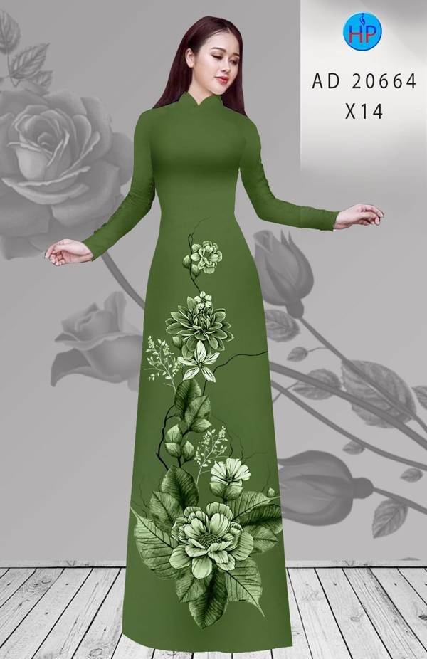 Vải Áo Dài Hoa In 3D Độc Đáo AD 20664 44 Vải Áo Dài Hoa In 3D Độc Đáo AD 20664