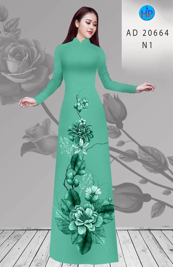 Vải Áo Dài Hoa In 3D Độc Đáo AD 20664 46 Vải Áo Dài Hoa In 3D Độc Đáo AD 20664