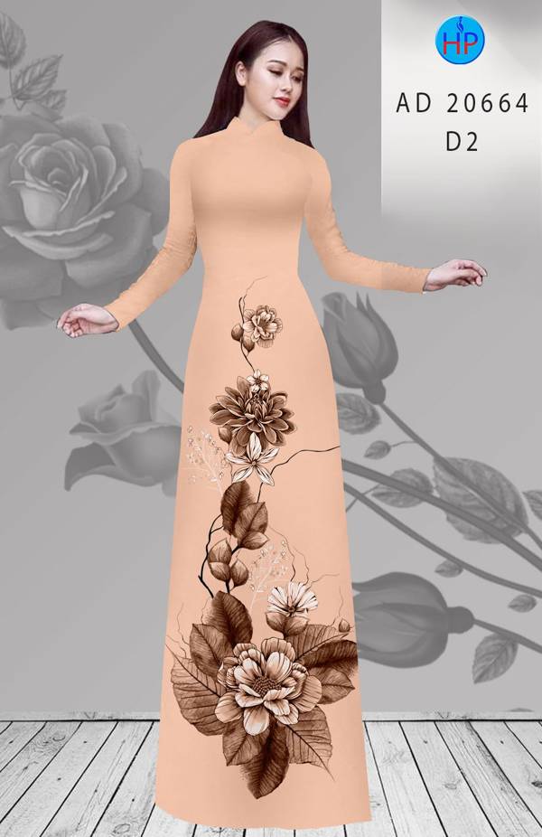 Vải Áo Dài Hoa In 3D Độc Đáo AD 20664 47 Vải Áo Dài Hoa In 3D Độc Đáo AD 20664