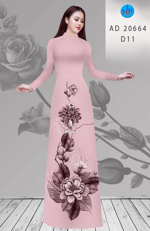 Vải Áo Dài Hoa In 3D Độc Đáo AD 20664 49 Vải Áo Dài Hoa In 3D Độc Đáo AD 20664
