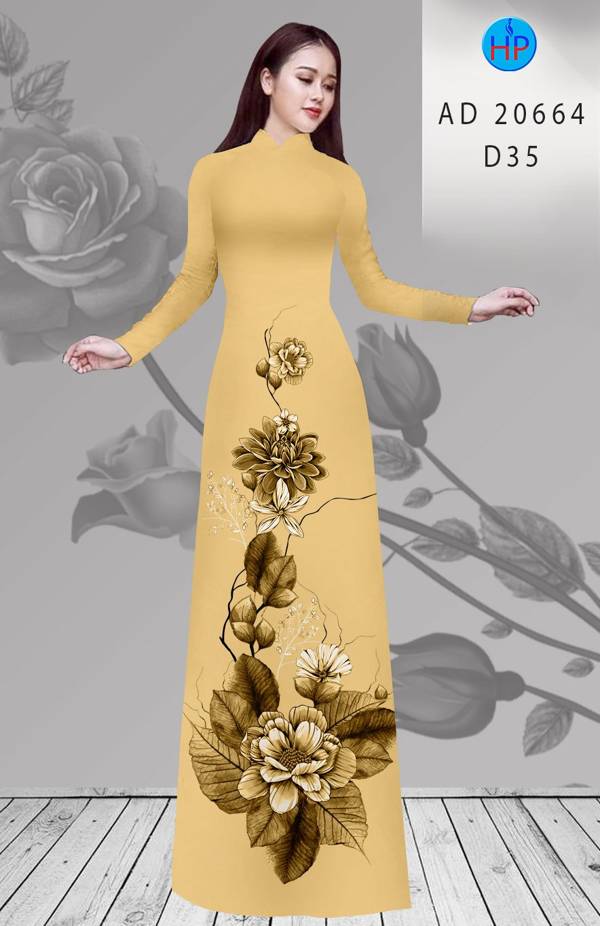 Vải Áo Dài Hoa In 3D Độc Đáo AD 20664 51 Vải Áo Dài Hoa In 3D Độc Đáo AD 20664