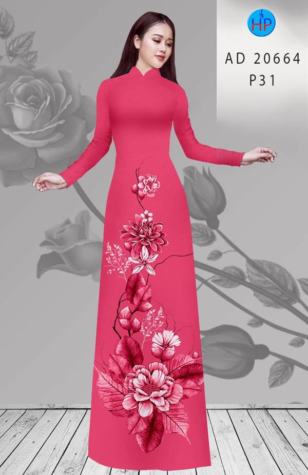 Vải Áo Dài Hoa In 3D Độc Đáo AD 20664 52 Vải Áo Dài Hoa In 3D Độc Đáo AD 20664
