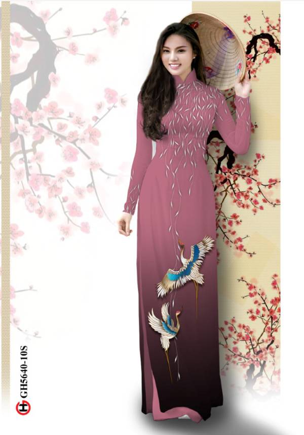 Vải Áo Dài Chim Hạc Thiết Kế 2021 AD GH5640 34 Vải Áo Dài Chim Hạc Thiết Kế 2021 AD GH5640