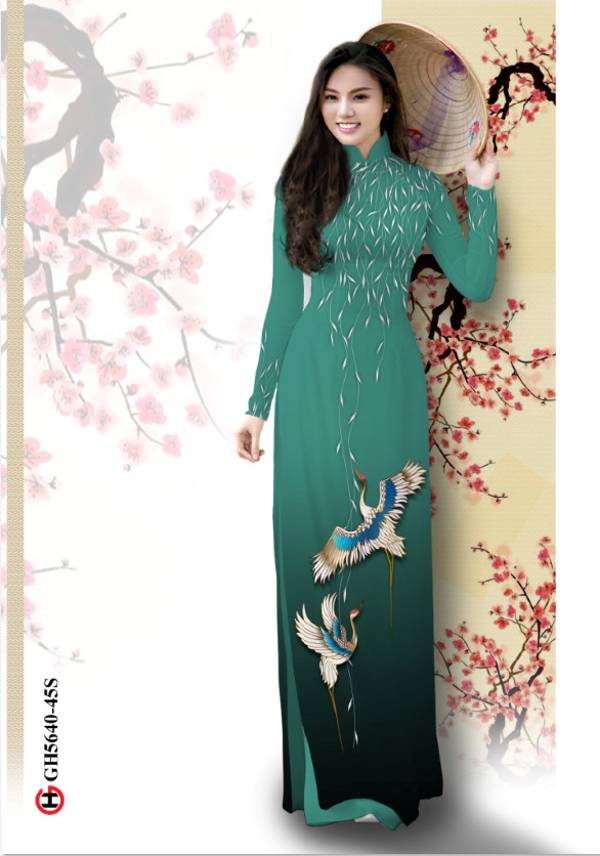 Vải Áo Dài Chim Hạc Thiết Kế 2021 AD GH5640 39 Vải Áo Dài Chim Hạc Thiết Kế 2021 AD GH5640